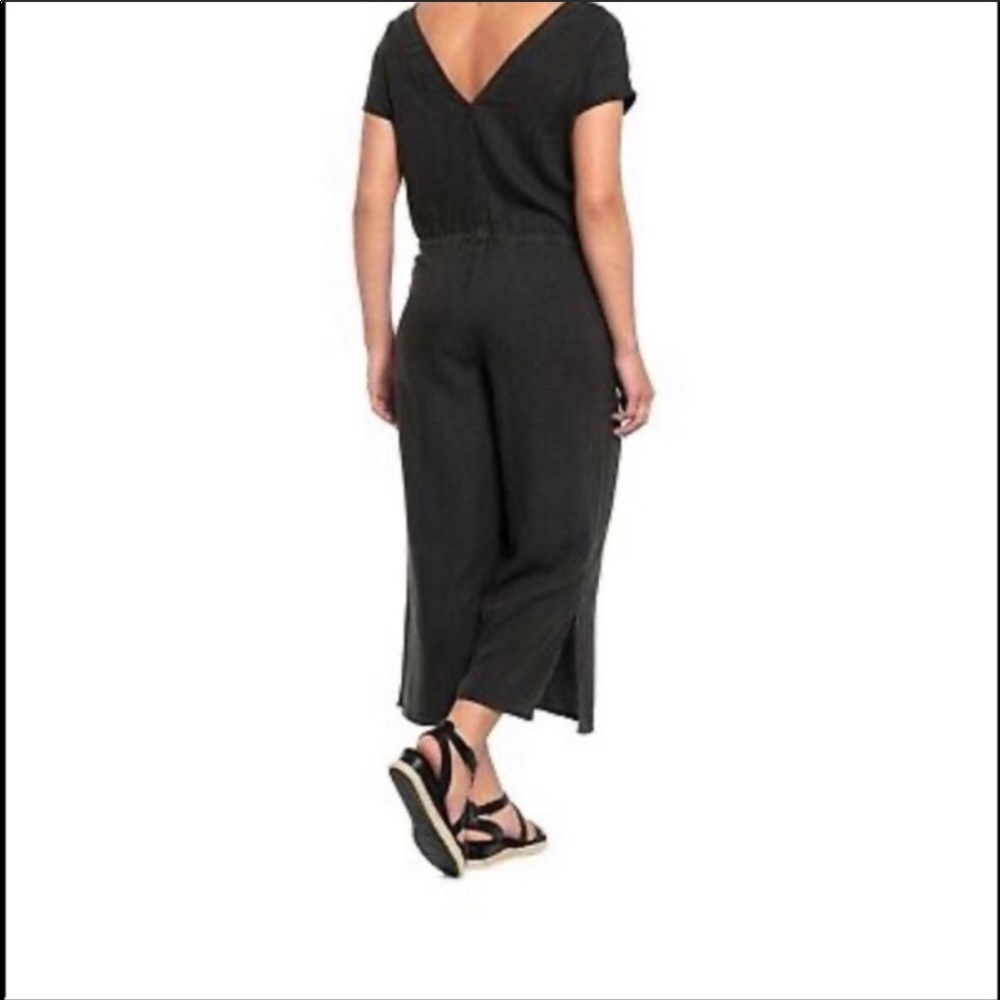 Anthro Cloth & Stone Linen Crop Wide Leg Jumpsuit - Picture 3 of 7